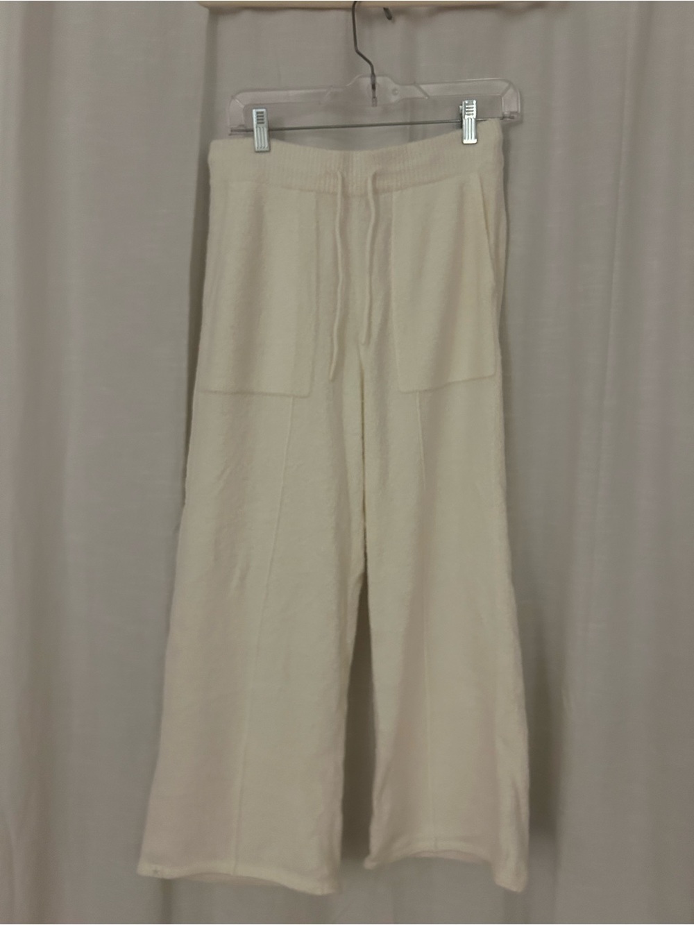 Barefoot Dreams Cozy White Wide-Leg Knit Pants
